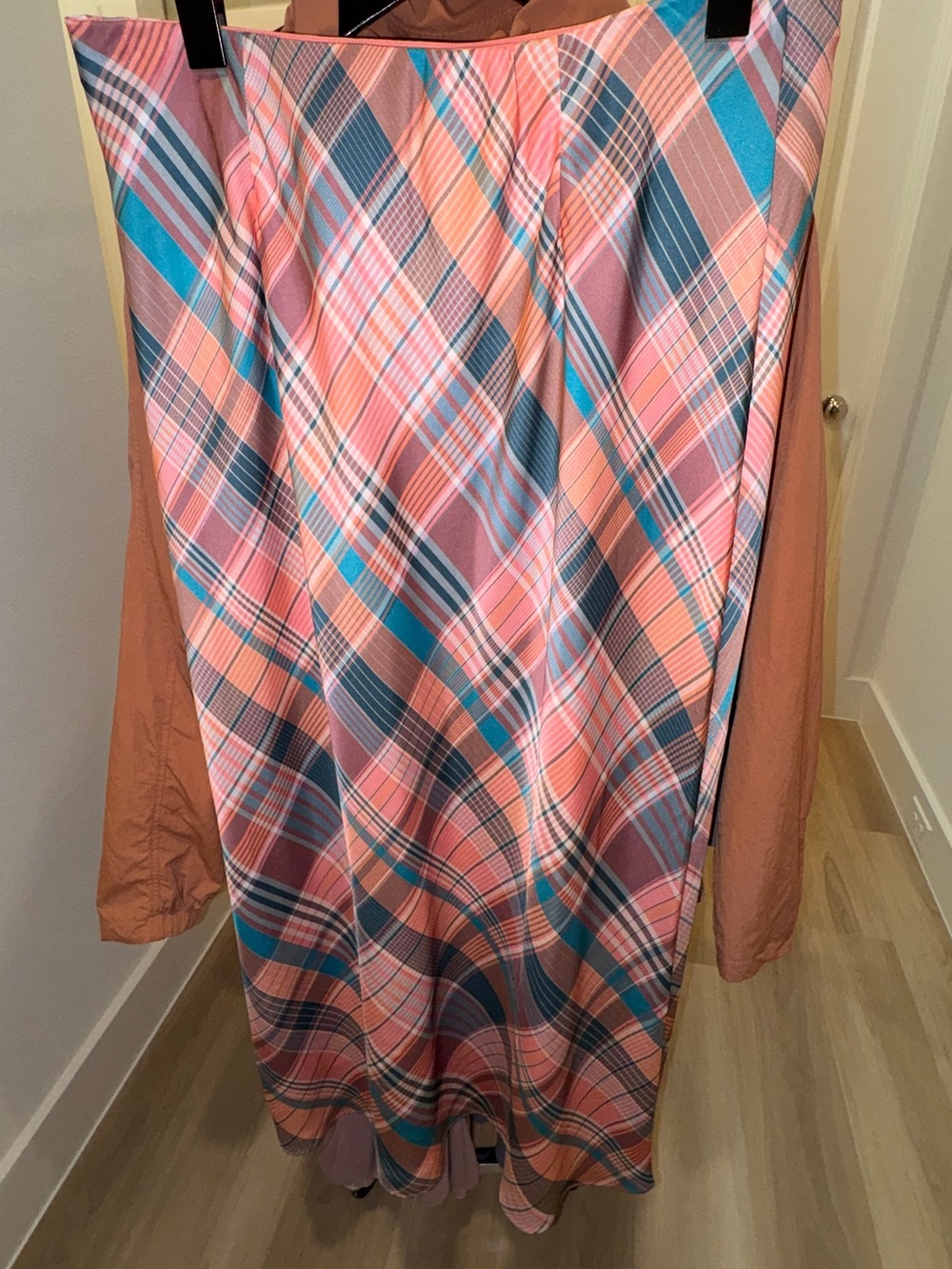 Vineyard Vines Madras Plaid Silky Bias Slip Skirt Sz Large NWT